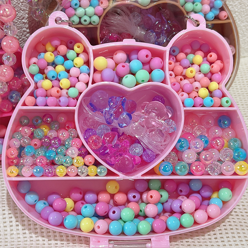 Children's Beaded Necklace Toy Handmade Diy Made Material Bag Girls Wear Beaded Bracelet Gemstone Beaded Material Application Scenario