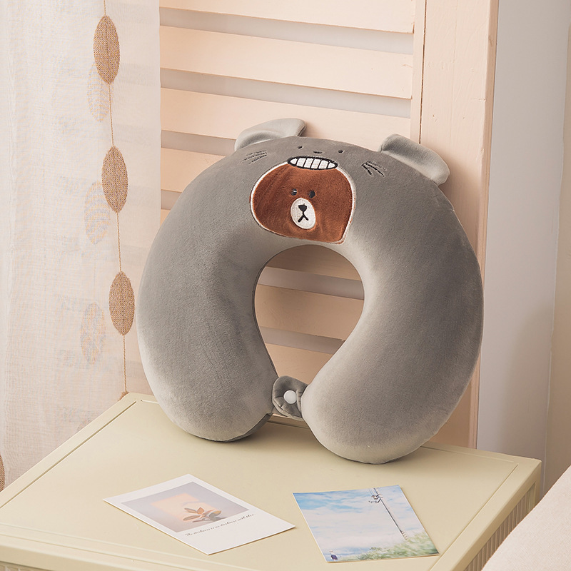 Memory Cotton U-Shaped Neck Pillow Neck Neck Support Car Cartoon Cute Travel Portable U-Shaped Pillow Cervical Pillow Female Specification drawing
