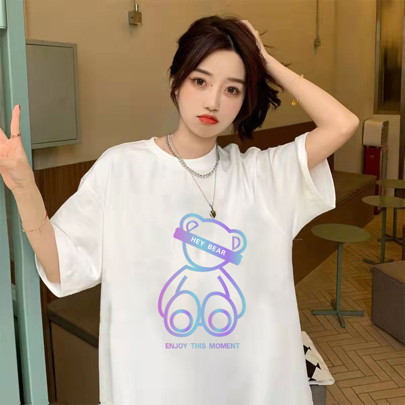 2022 Summer Cartoon new short-sleeved T-shirt for women, loose all-cotton women's wear, Korean-style half-sleeved top and T-shirt delivery Application Scenario
