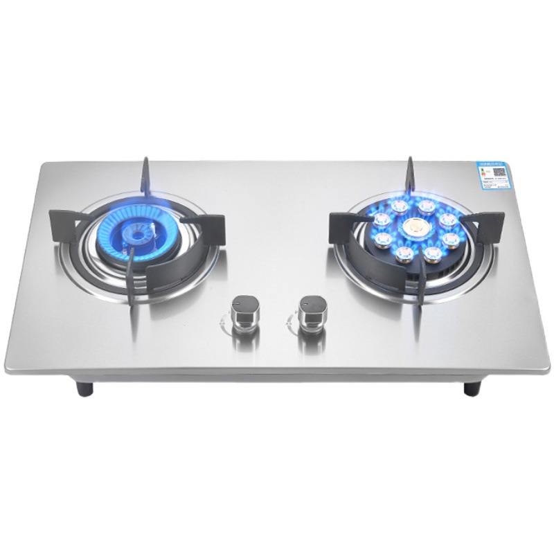 600 Small Size Open Hole Gas Stove Double Stove Domestic Liquefied Stove Natural Gas Stove Embedded Hot Stove Gas Stove Item Picture