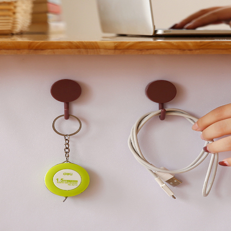 Powerful and cute hooks, Nordic-style kitchen and bathroom hooks, sticky hooks, no need for drilling, wall adhesive, convenient door rear hooks Application Scenario