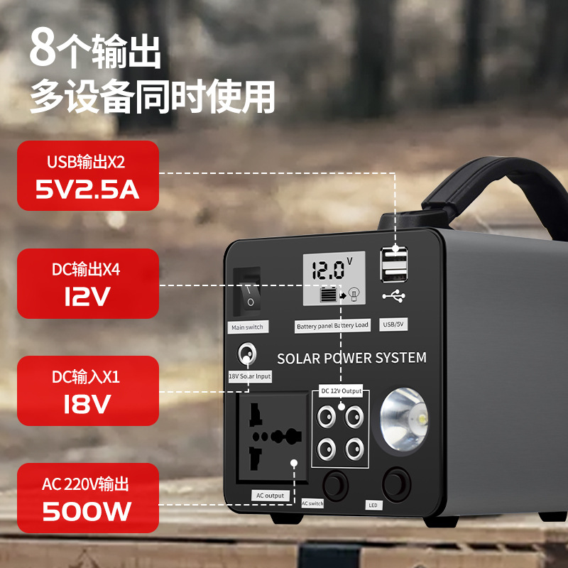 ويبث نظام الطاقة الشمسية على الهواء الطلق في الهواء الطلق، مع عكس التيار الكهربائي 220V المستخدم في تخزين الطاقة في المقطورة المخصصة للرحلات الليلية details Picture