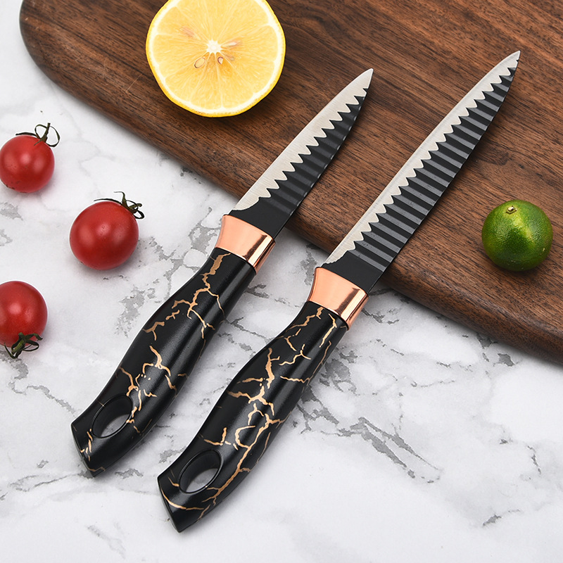 Kitchen knife set, electroplated six-piece set details Picture