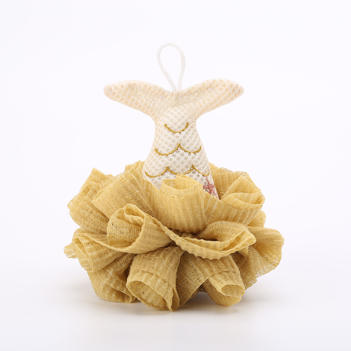 Fishtail Bath Flower Ball Handstitched Not Loose Soft Ins Cute Girl Children Little Fairy Net Red Bath Ball Bath Flower Specification drawing