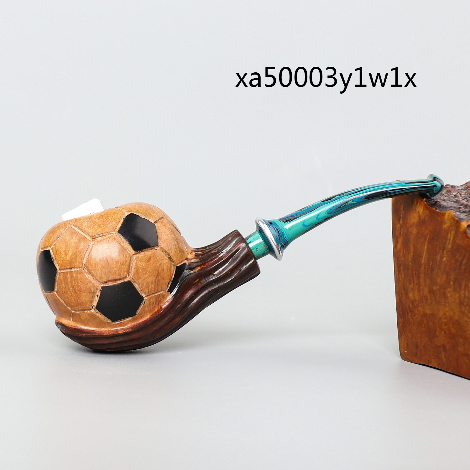 木香厂家批发石楠木烟斗硫化橡胶烟嘴手工木制雕刻足球款实木烟斗