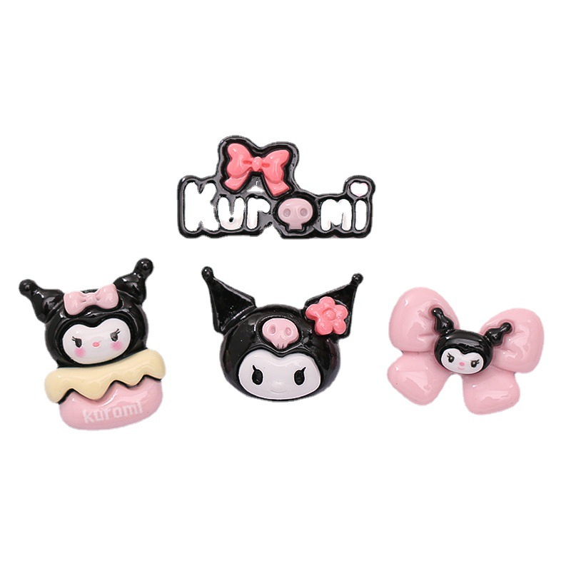 Bright Face Cartoon Black Mi Mi Diy Mobile Phone Case Hair Accessories Cream Glue Manual Material Resin Accessories Wholesale Item Picture