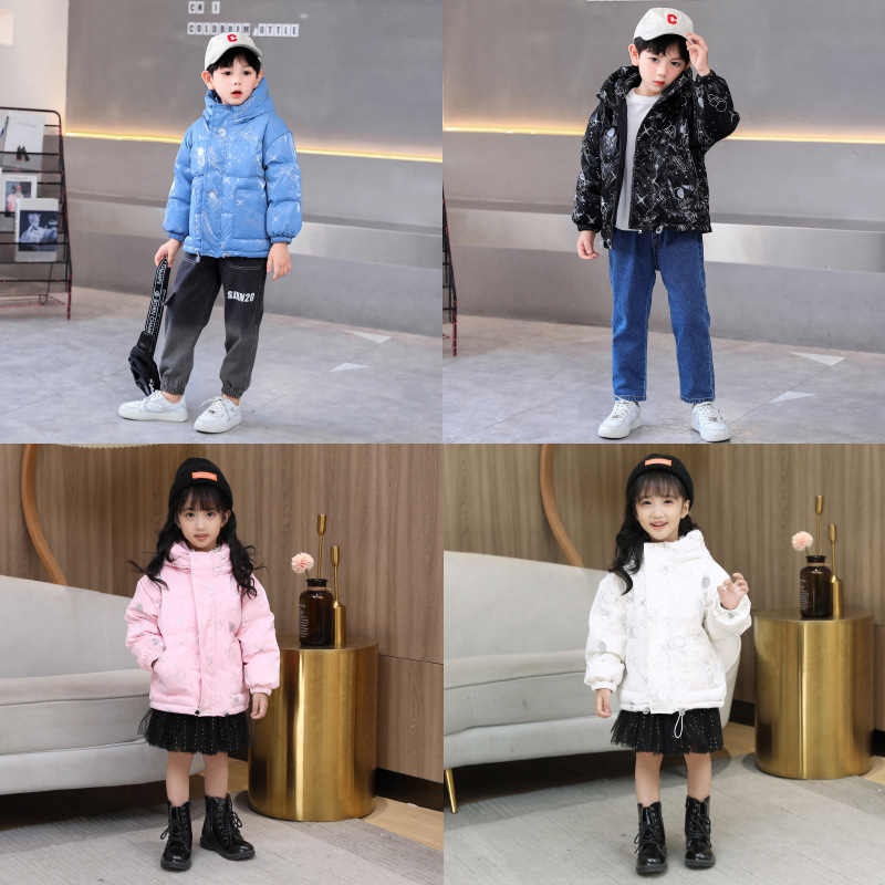 New children's down jackets for autumn and winter 2022, thickened printed down jackets for boys and girls, and down jackets for small and medium-sized children Application Scenario