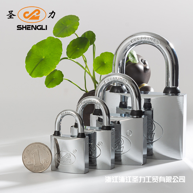 Pujiang factory direct sales thick type Shengli chrome-plated lock with waterproof ring copper core padlock warehouse door lock head Application Scenario