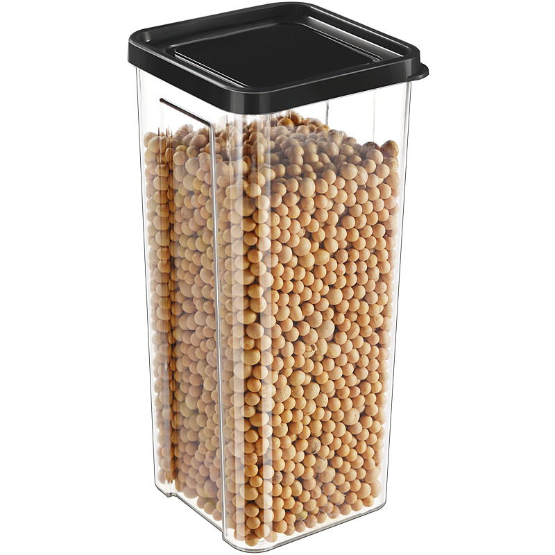 Transparent Square Jar Snack Grain Plastic Sealed Jar Can Be Superimposed Dry Fruit Kitchen Storage Jar Storage Box Item Picture