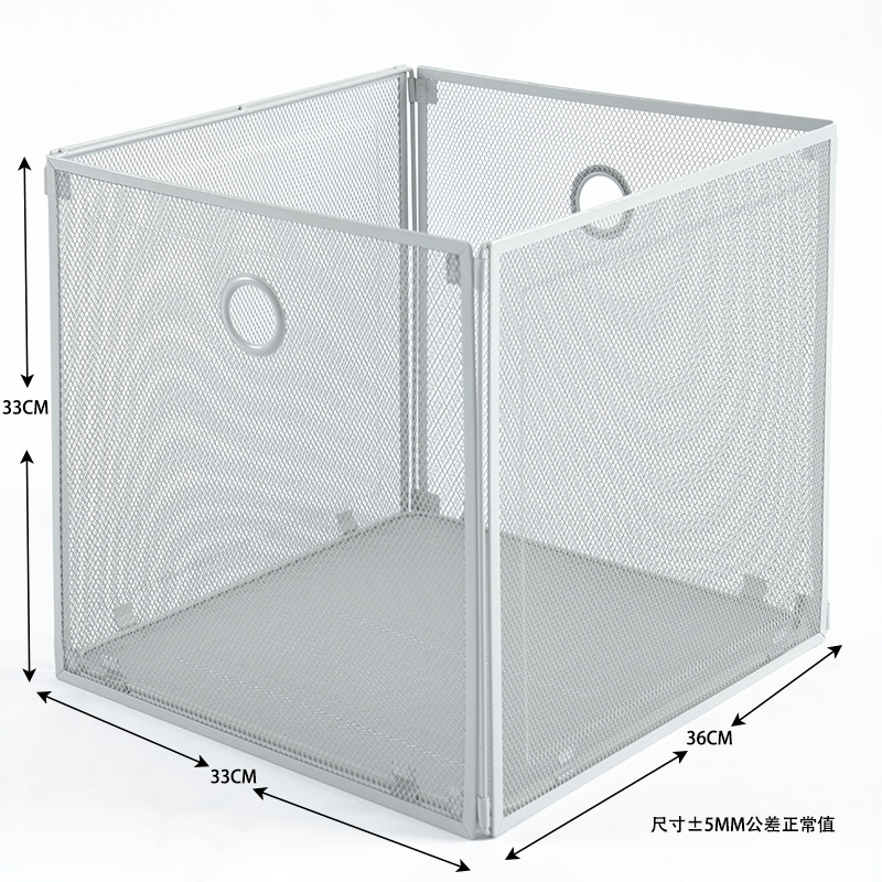 厂家批发定制金属铁网办公家用室内收纳篮收纳筐大号多功能收纳框详情图5