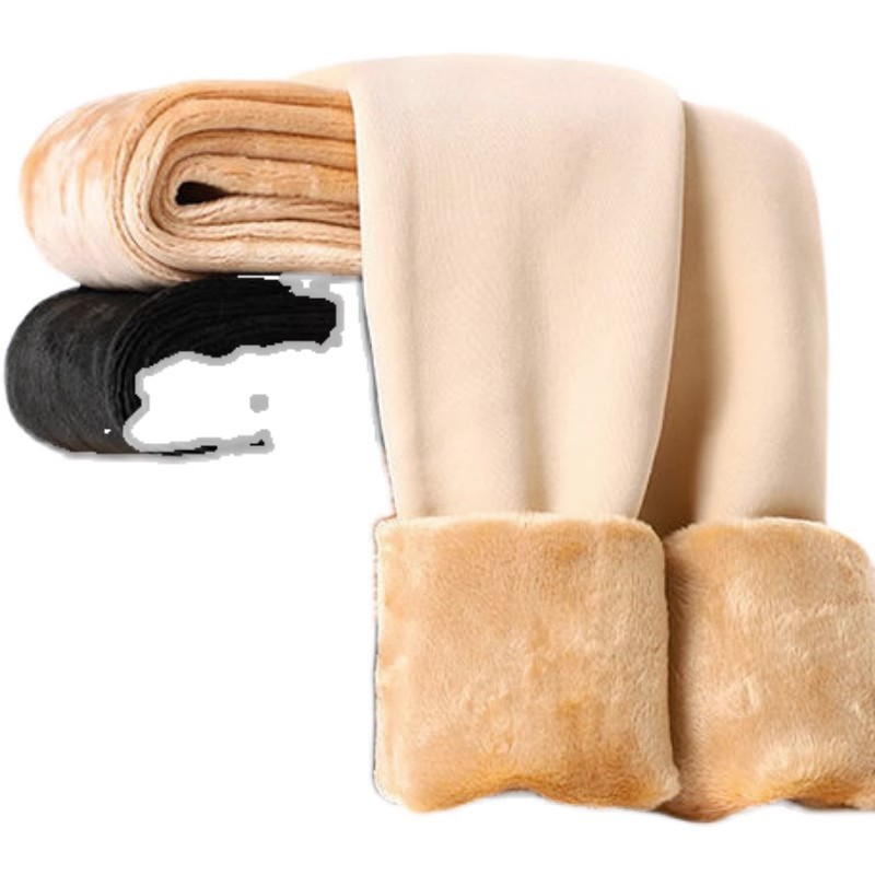 Winter slimming and plus-size thermal pants are a must-have for bare legs. 300-pound overweight girls add fleece and thickened flesh-colored base tights for women Item Picture