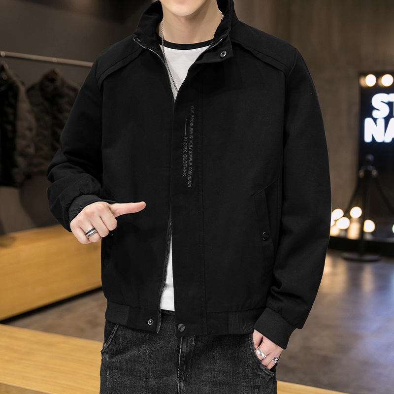 Autumn jacket for men: Korean style, loose and casual, stand-up collar jacket embroidered 2023 new stylish jacket for men Specification image