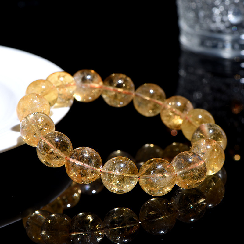 Jiuya Crystal Natural Yellow Asai Bracelet, Asai Stele Yellow Crystal, Asai Rainbow Crystal Bracelet wholesale details Picture