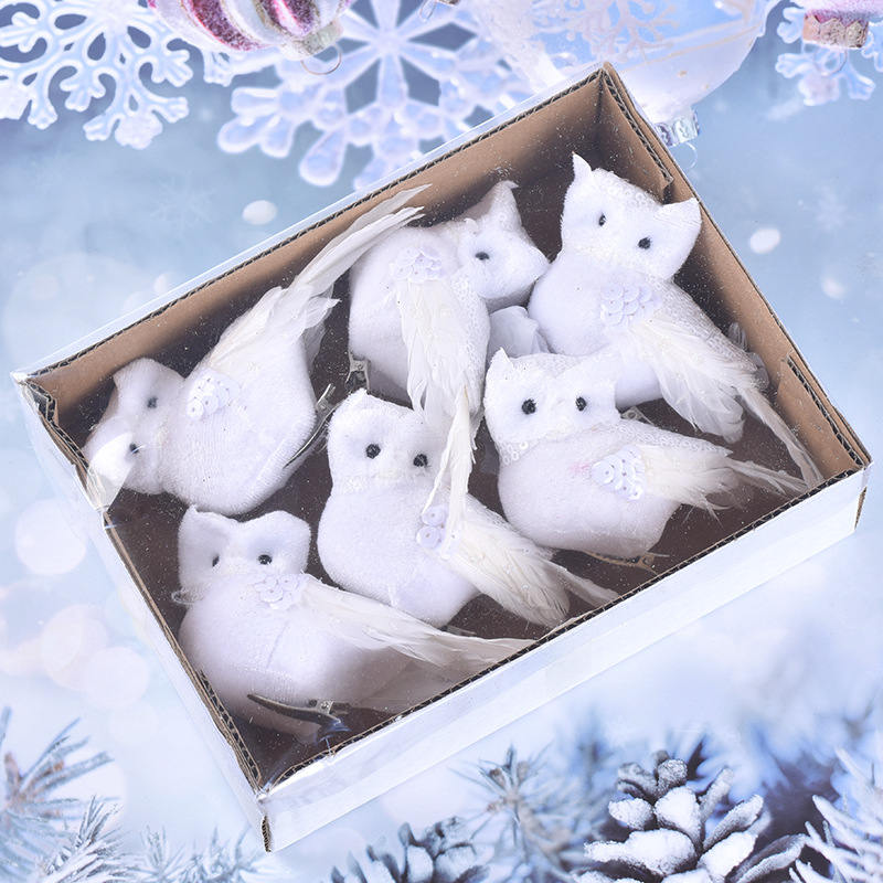 仿真猫头鹰园艺圣诞装饰/仿真鸟羽毛鸟假鸟/跨境货源创意仿真鸟摆件产品图