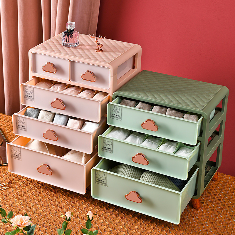 Gold-plated drawer underwear storage box Underwear socks storage box Storage box can be stacked compartment storage box 01201-8859 Application Scenario
