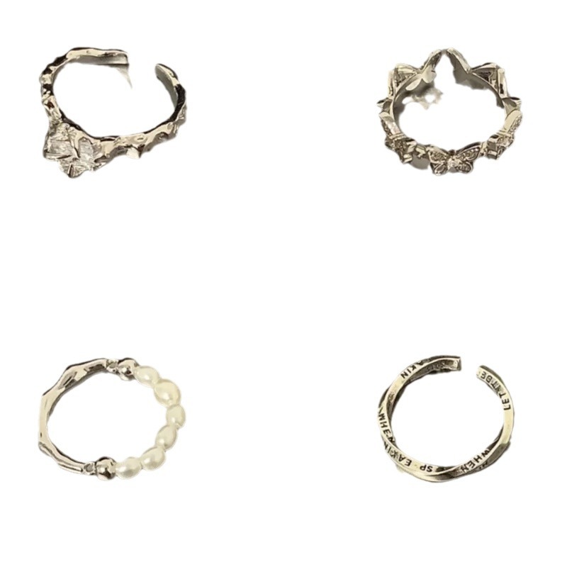 Korean plain bezel irregular 925 sterling silver versatile ring, women's niche ins style design, non-fading combination ring Item Picture