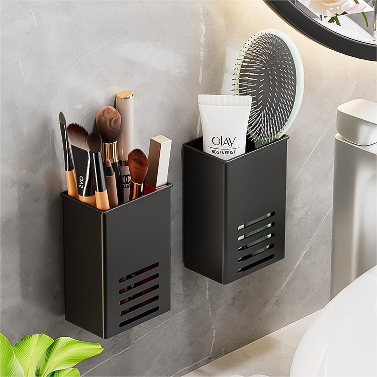 Retrete rack tocador sin perforación cepillo de dientes soporte de pasta de dientes peine caja de almacenamiento cartucho pared colgante lavabo de baño Specification image