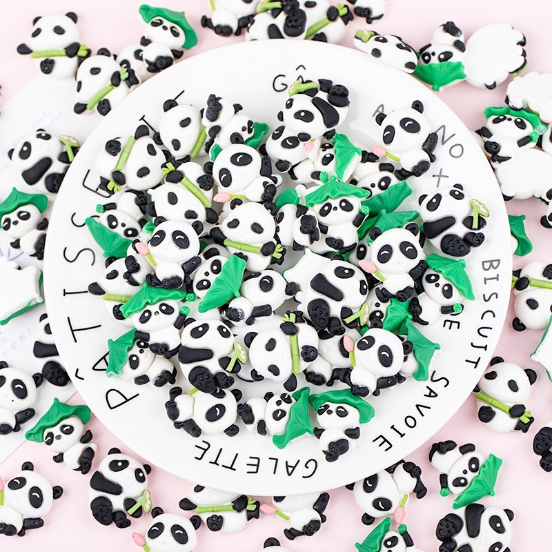New resin accessory cartoon panda diy cream glue phone case patch children's hair accessory storage box decoration Application Scenario