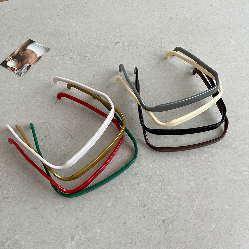 Increase Cranial Roof Simple Square Headband Men And Women Sunglasses Ink Lens Hoops Face Hair Card Headwear 2023 New Application Scenario