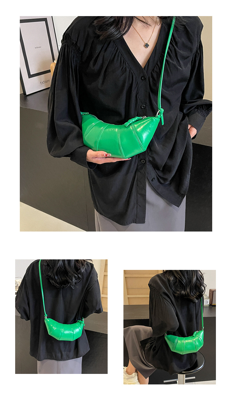 跨境外贸牛角包女包新款潮简约时尚斜挎饺子包百搭单肩箱包皮具男士手提包详情14