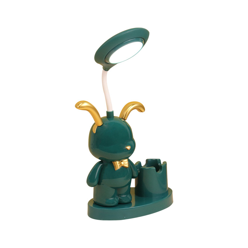Small Cartoon Table Lamp With Pencil Holder And Pencil Sharpener Flexible Rechargeable Children's Room Eye Protection Reading And Learning Light Item Picture