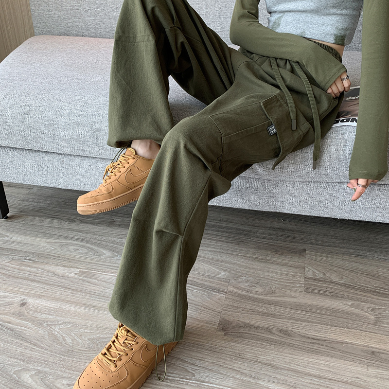 Overalls Women 2023 Autumn Winter High Waist Wide Leg Straight Leg Casual Design Sense Of American Retro Mountaineering Pants Application Scenario