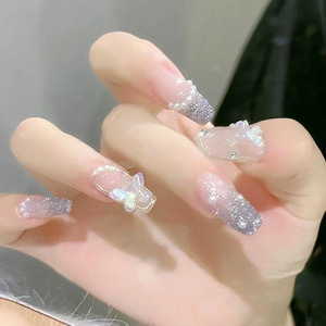 569-抖音小红书穿戴甲少女假指甲爆闪贴片腮红美甲成品甲片批发