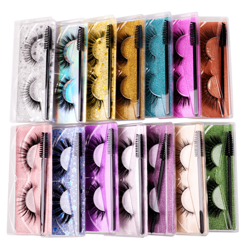 shanilak factory wholesale new 3D color base card false eyelash with mascara brush natural thickening European and American style false eyelash set Application Scenario