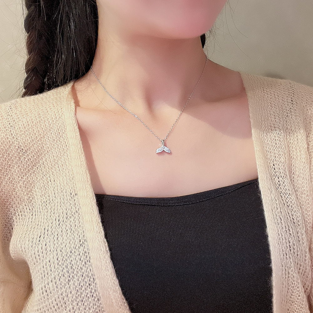 Japan And South Korea Fashion Beauty Fishtail Necklace Women With Dongdaemun Exquisite Collarbone Chain Titanium Steel Collar With Tide Matching Ornaments details Picture