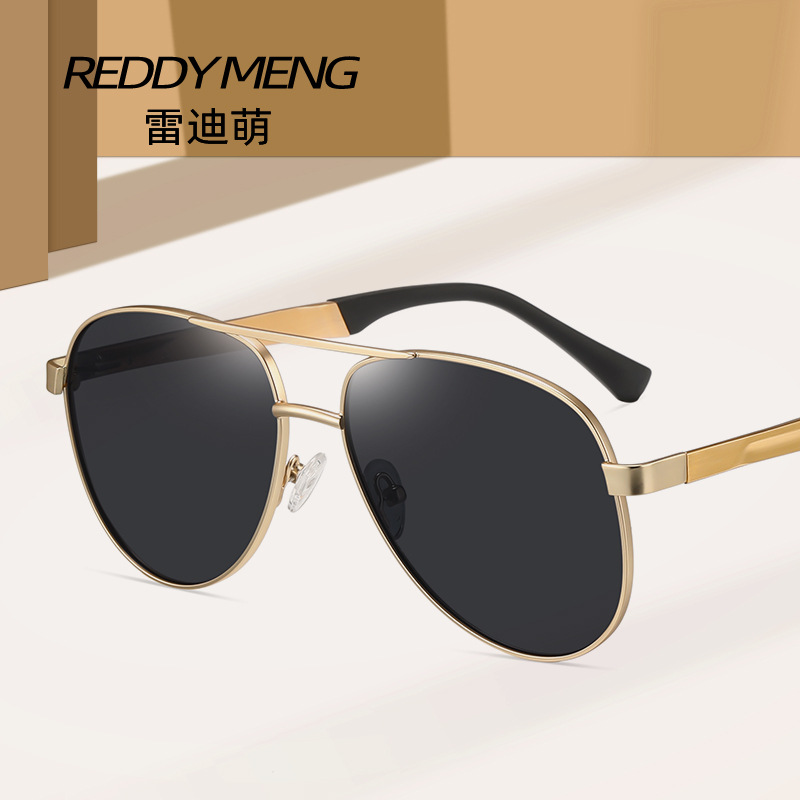 新款不锈钢铝镁偏光太阳镜男 时尚双梁大框不夹脸墨镜驾驶太阳镜