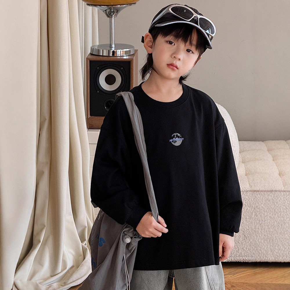 Stylish children's boys' hoodie 2025 Autumn Collection New children's long-sleeved base layer top, Korean-style cool top for big kids Specification image