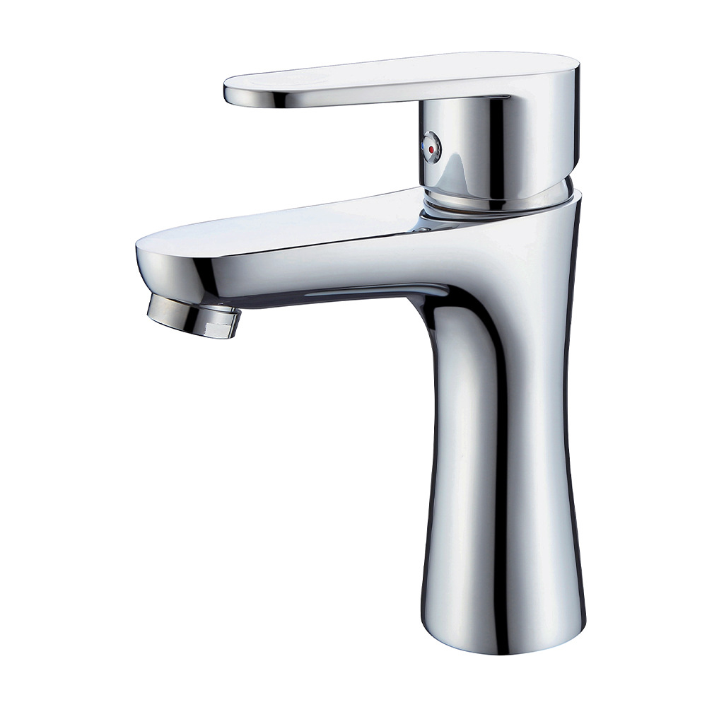 All-copper washbasin faucet, household bathroom, washbasin, washbasin, single handle, single hole, cold and hot mixed faucet Item Picture