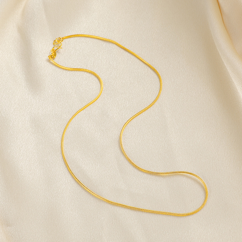 钛钢不掉色M扣蛇骨链2024新款项链女简约颈链百搭通勤素链锁骨链详情16