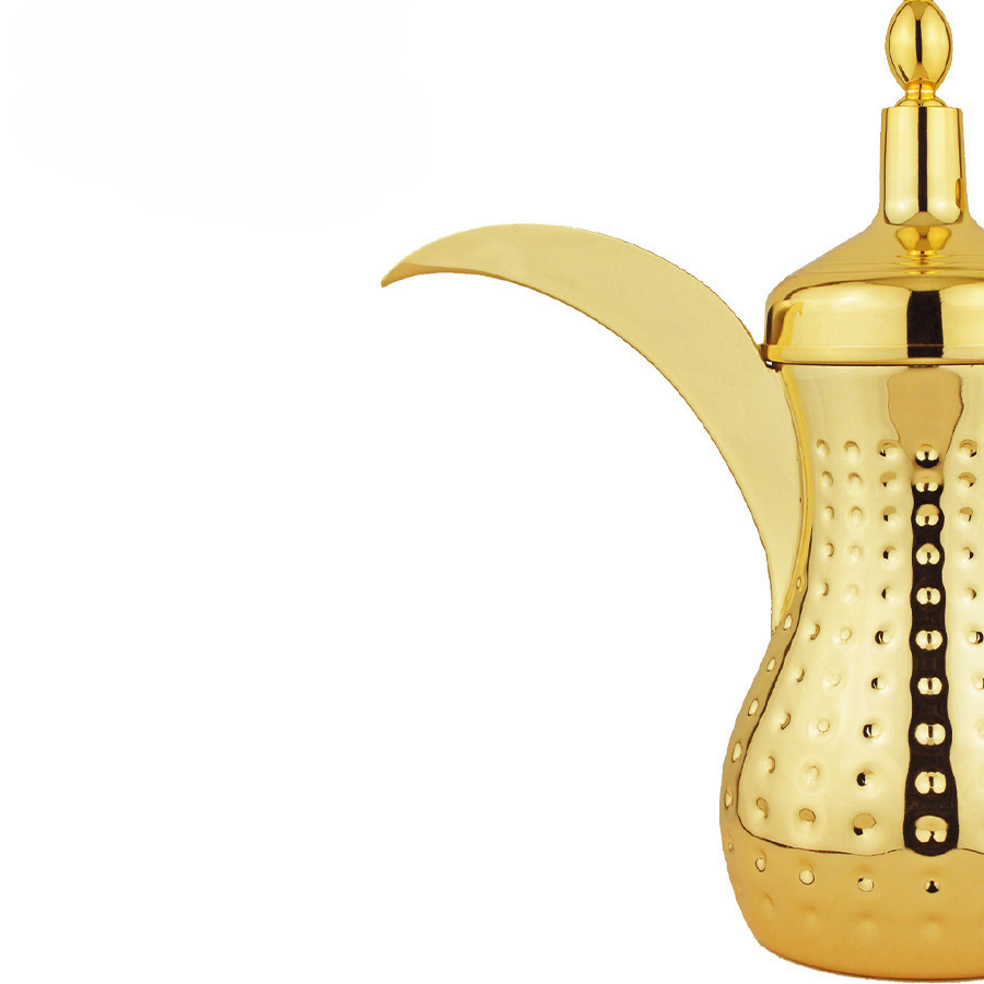 Manufacturer: Middle Eastern Arab Dallah teapot, stainless steel polka dot kettle, gold and silver eagle beak coffee pot Specification drawing