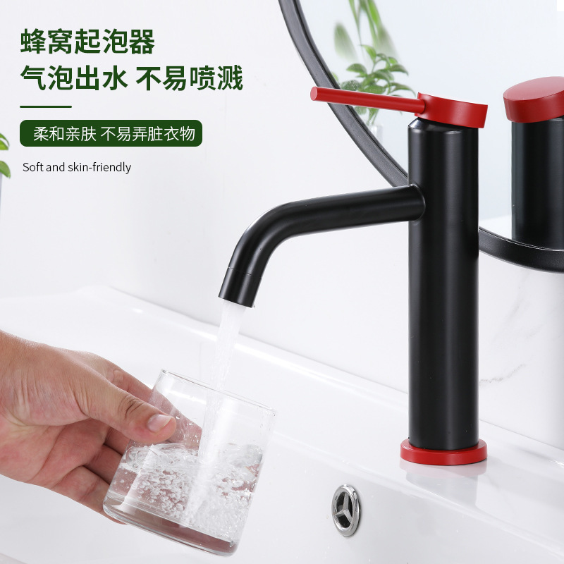 跨境热销台盆水龙头开平水暖五金浴室洗手盆冷热单孔水龙头