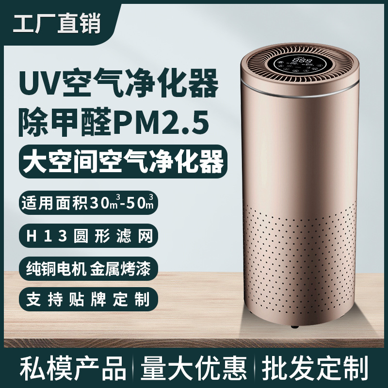 跨境私模空气净化器家用室内除甲醛烟UV杀菌PM2.5智能净化机批发详情图1