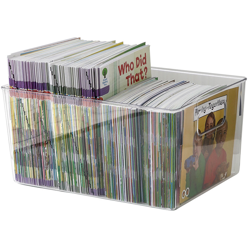 Zt1010 Storage Box Transparent Book Storage Box Children's Bookcase Bookcase Arrangement Artifact Book Box Basket Item Picture