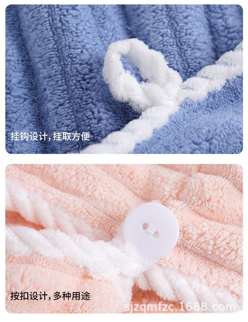 Candy strip coral fleece towel bath towel, super soft and comfortable, thickened super absorbent hand towel, adult household wholesale pic 4