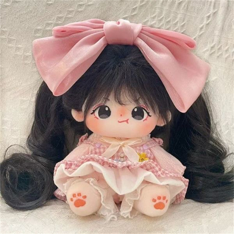 20Cm Cotton Doll High Temperature Silk Wig Ponytail Small Tiger Clip Grab Clip Long Curly Hair Ponytail Wholesale Specification drawing