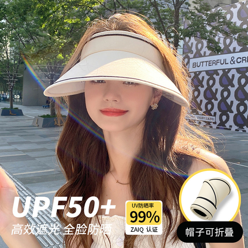Empty Top Hat 2023 Summer New Face Visor Sun Hat Uv Uv Protection Empty Top Hat Outdoor Sports Women's Hat Wholesale