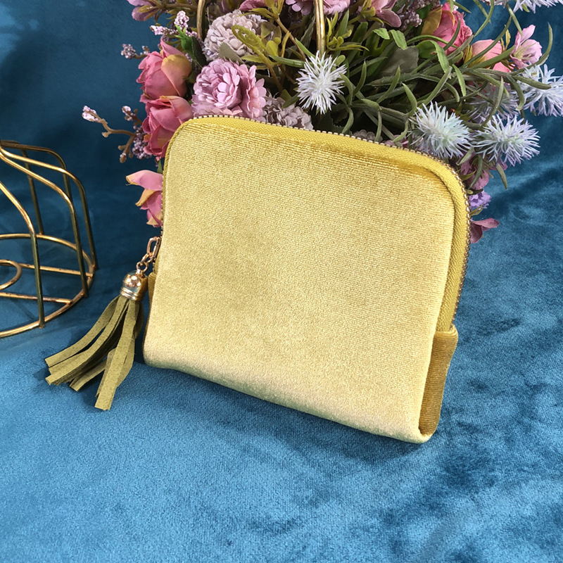 Venta directa de fábrica portátil de seis capas borla joyería bolsa de almacenamiento cristal perla mano cadena viaje bolsa de joyería en stock al por mayor pic 9