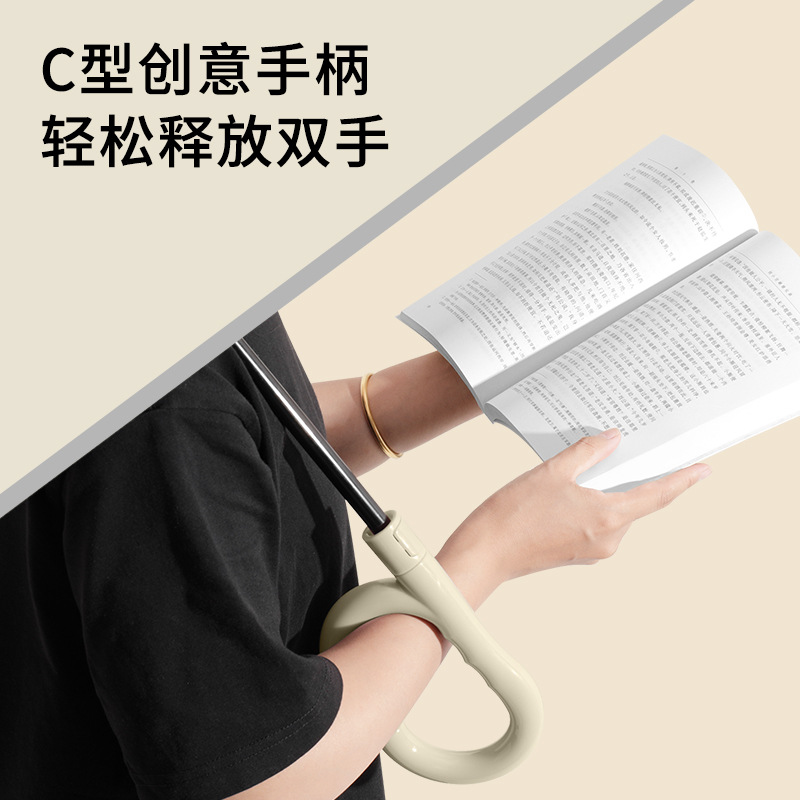 Double-layer color-matched automatic C-shaped vehicle-mounted reverse umbrella, suitable for women in both sunny and rainy weather, long-handled large size, specially designed to withstand wind and heavy rain Specification image