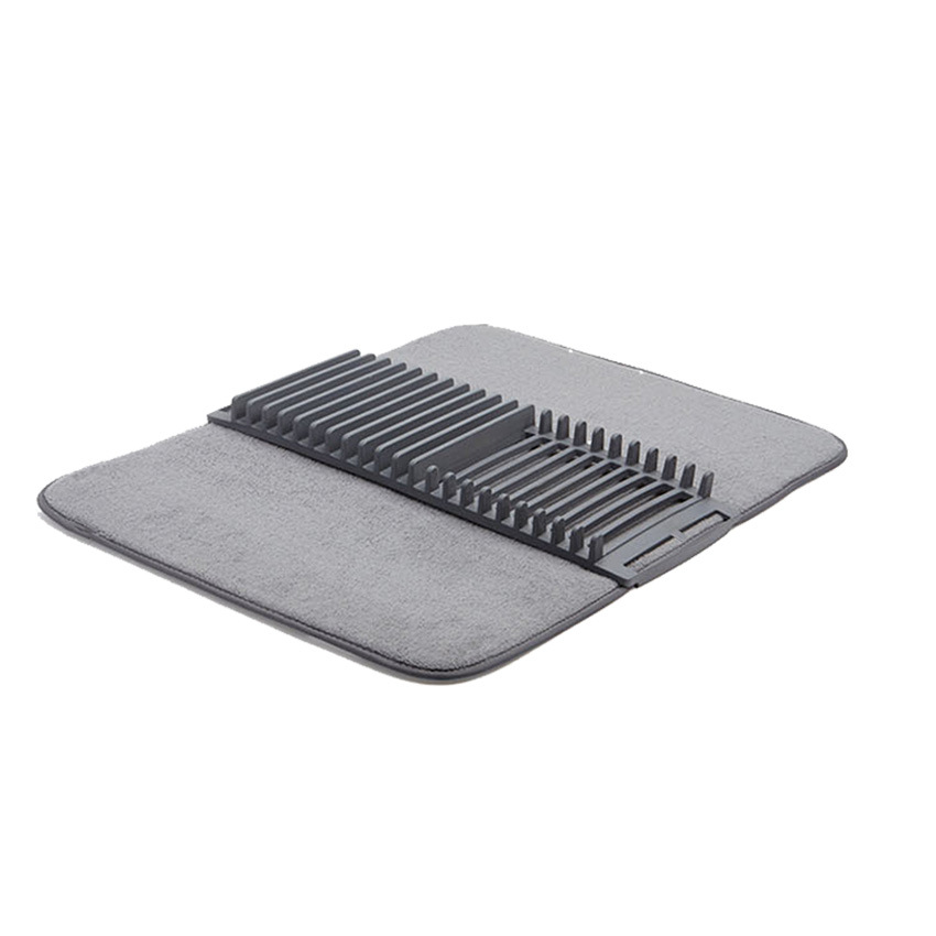 Two-in-one draining rack, kitchen storage rack, countertop storage rack, absorbent pad, multi-functional microfiber placemats Item Picture