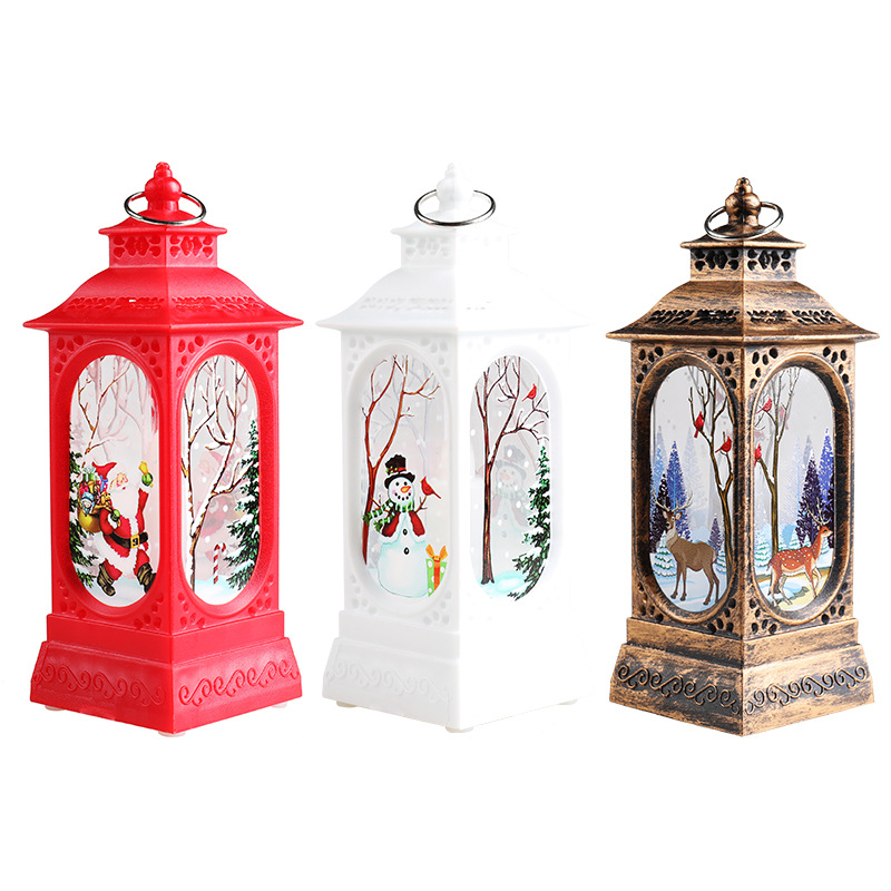 Cross-border new Christmas decorations: wind lamps, candlestick lamps, old man snowman Christmas decorations, night lights, table ornaments Item Picture