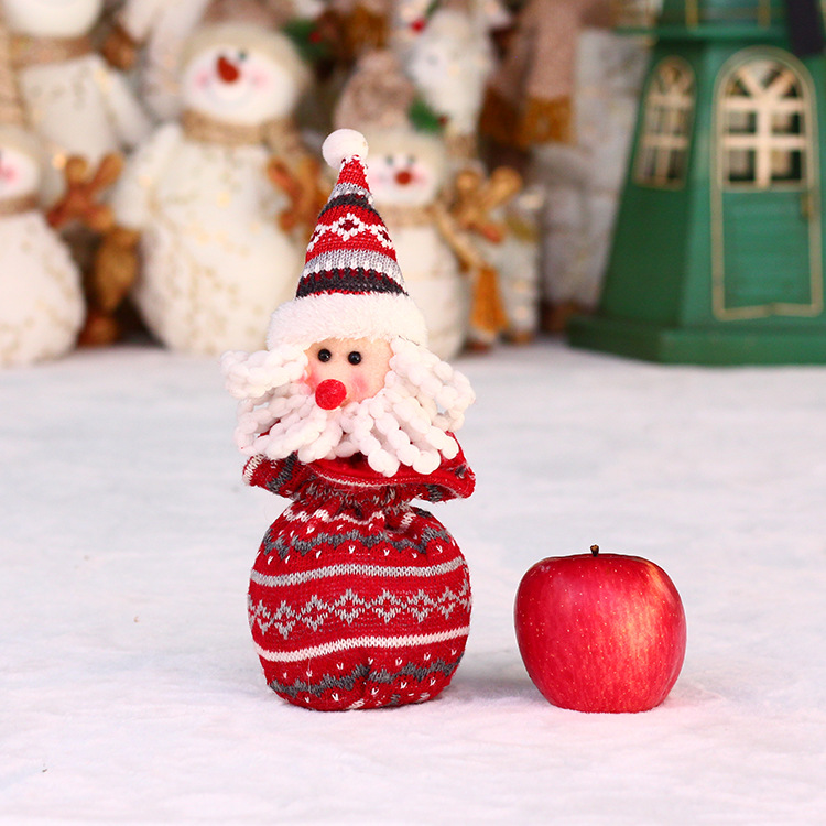 Christmas Supplies Santa Snowman Elk Knitted Apple Bag Christmas Children's Goodie Bag Gift Bag Specification drawing
