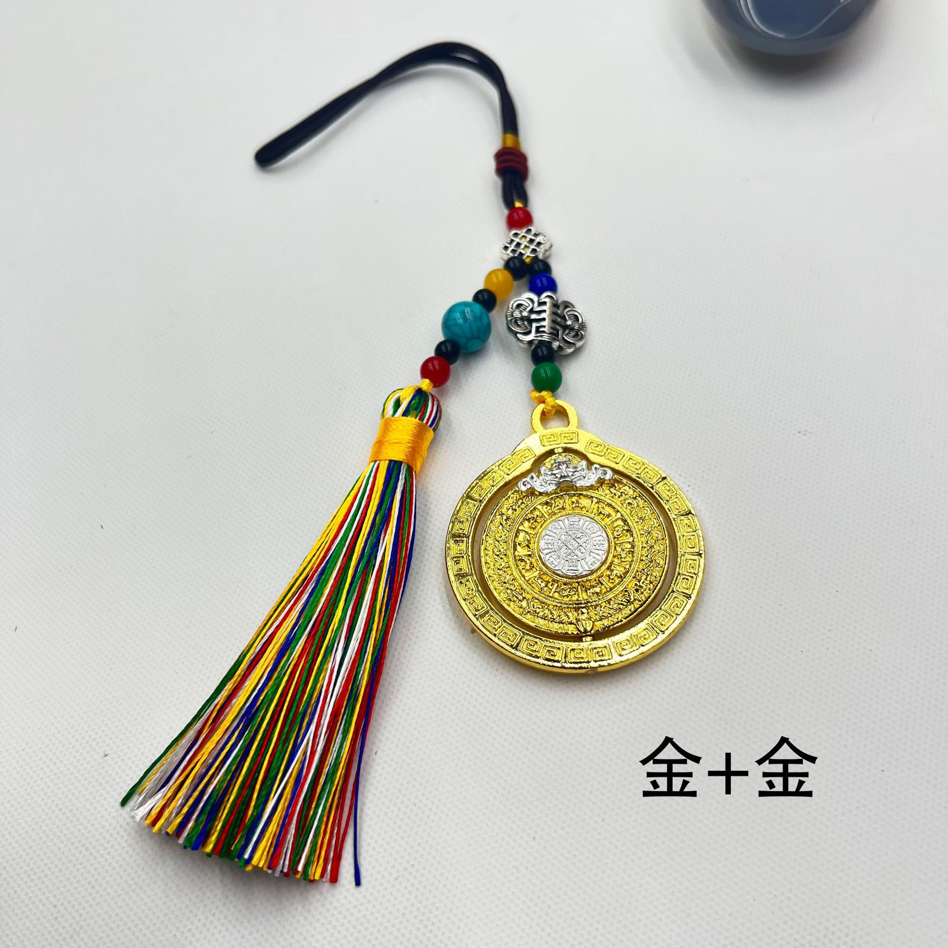 Retro ethnic style pendant, car bag hanging tassel, rotating twelve Chinese zodiac eight Trigrams nine palaces auspicious pendant, travel decoration pic 8