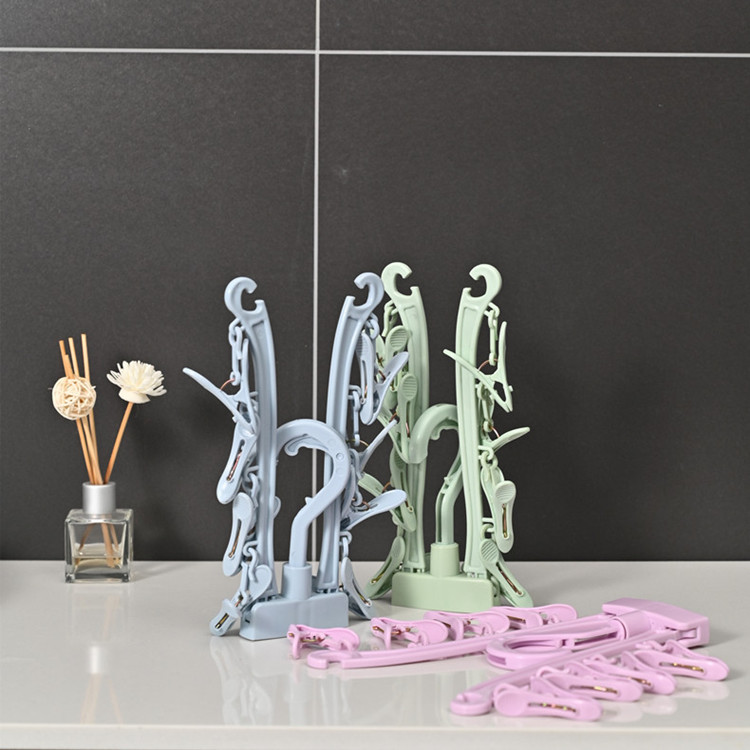 8-clip folding clothes hanger, small item drying rack, multi-purpose portable drying rack, sock hanging rack