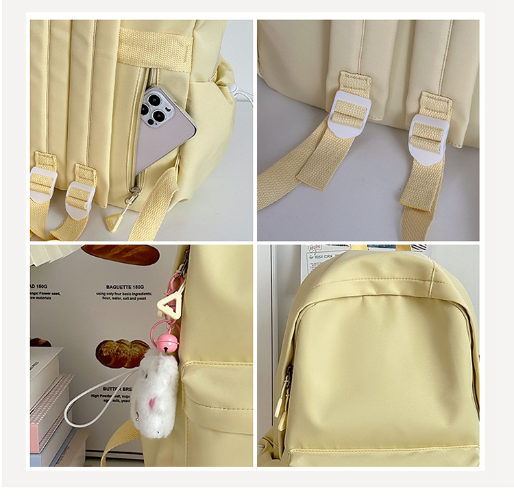 大容量书包女初中生少女简约百搭日系高中大学生双肩包设计感背包详情45