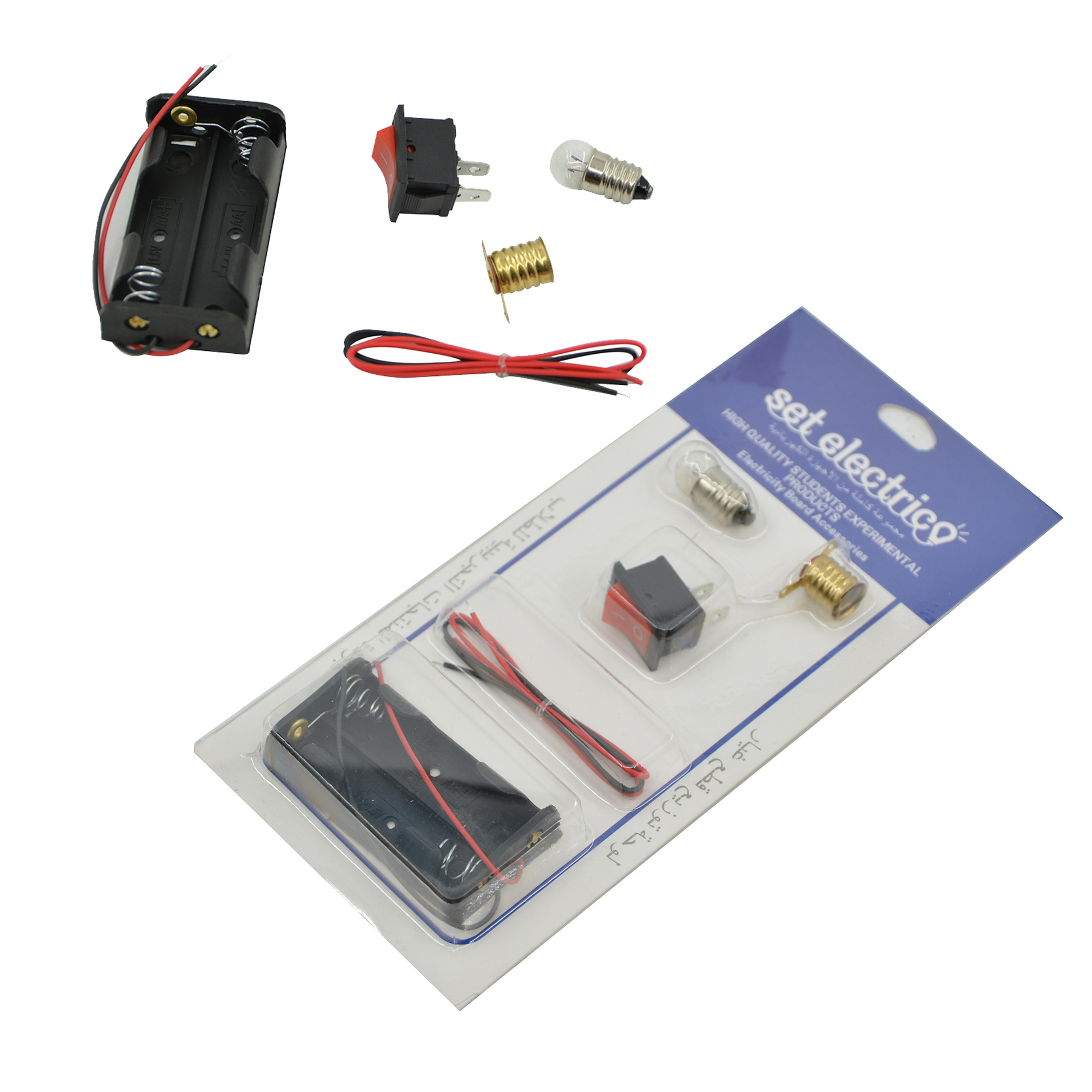 Foreign trade electrical experiments, physical science experiments, series and parallel electrical materials, steam battery boxes, switches, light bulbs, lamps Item Picture