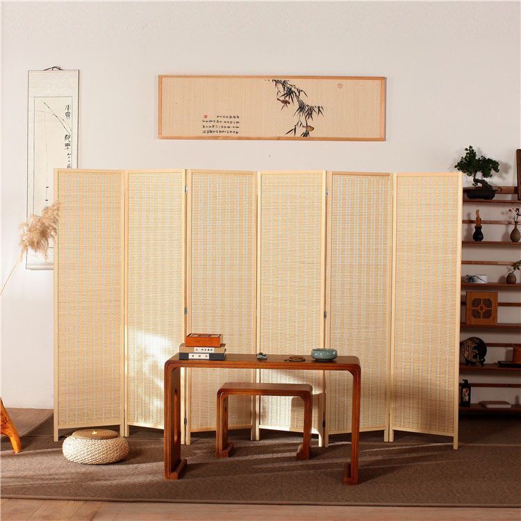 Screen Solid Wood Bamboo Kindergarten Office Hotel Living Room Bamboo-Woven Partition Screen details Picture
